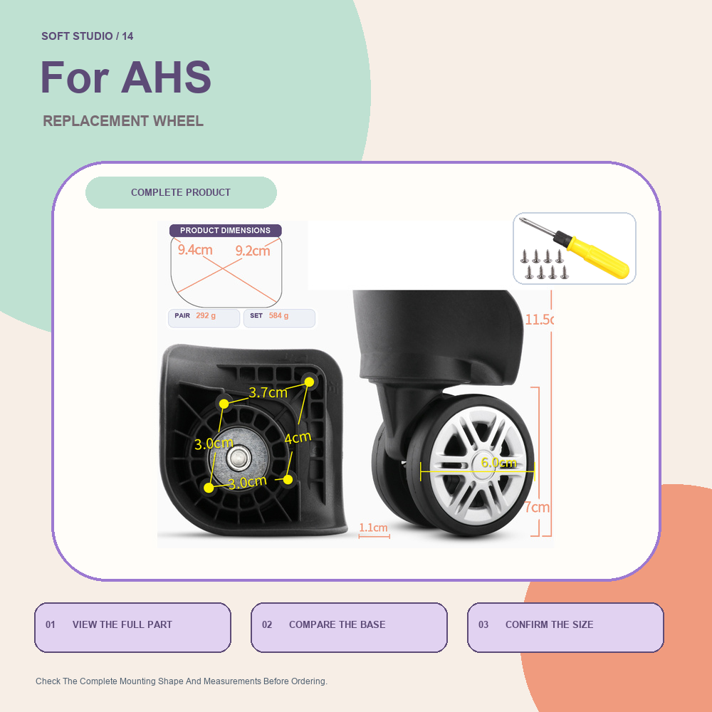 Silent Replacement Luggage Wheels - Roue de rechange pour roulette de