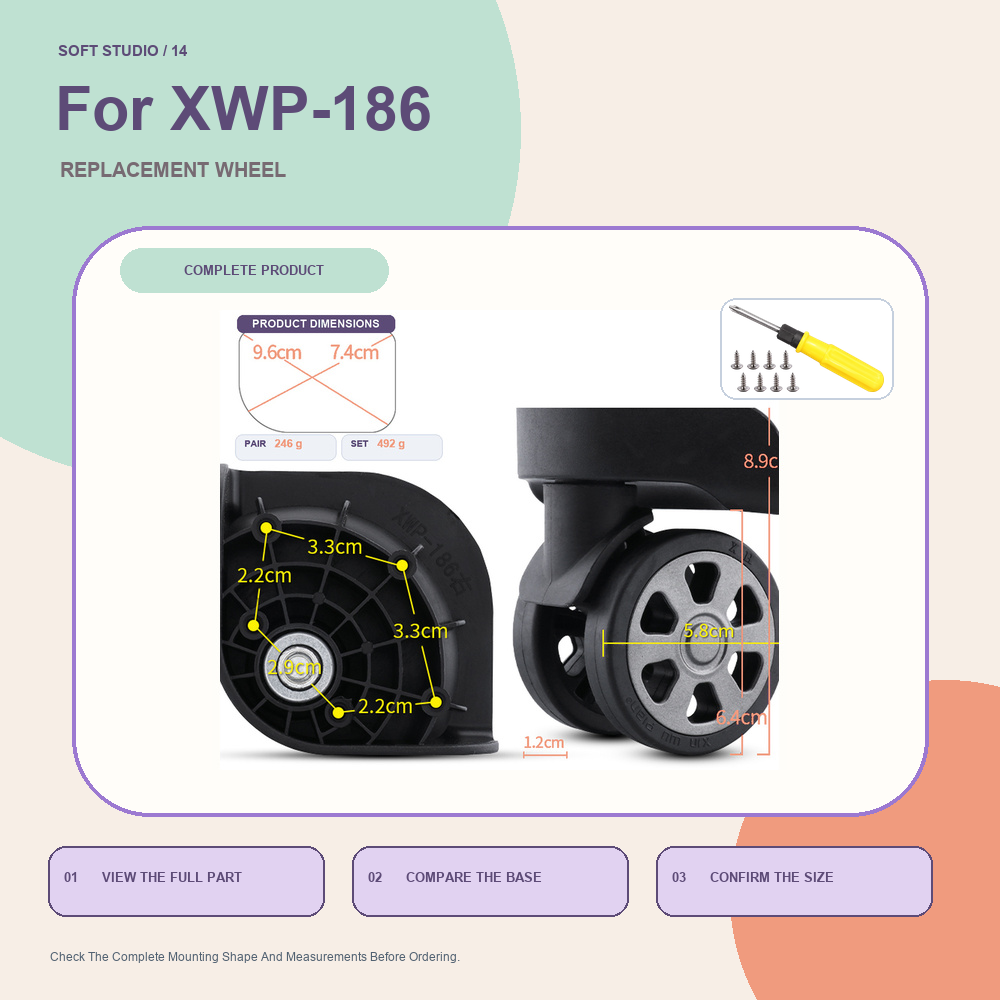 Silent Replacement Luggage Wheels - Roue de rechange de roulette de