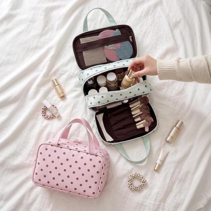 Cosmetic Bags - Trousse de toilette à pois, imperméable,