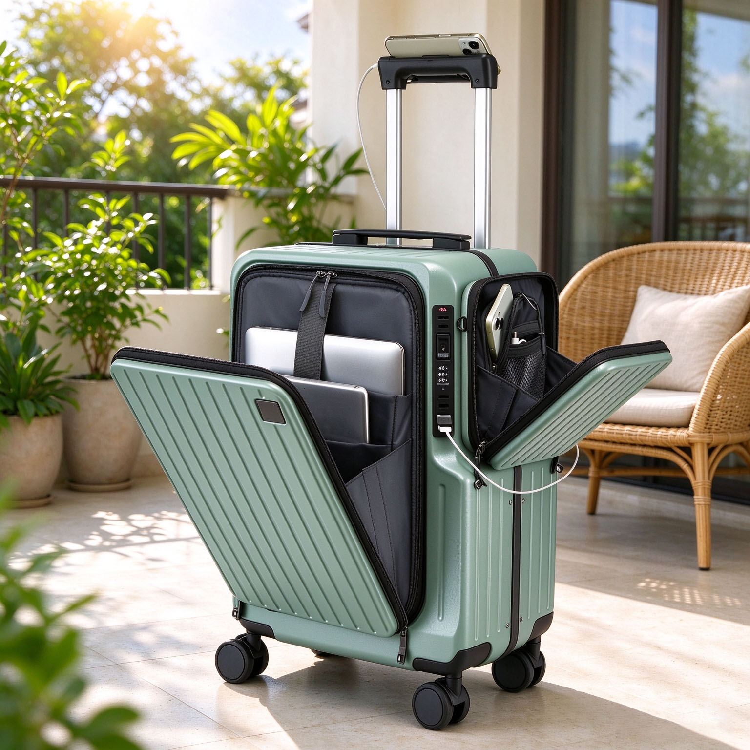 Valise à ouverture frontale, v - Spinner Wheel Rolling Suitcase 20 Inch avis et prix