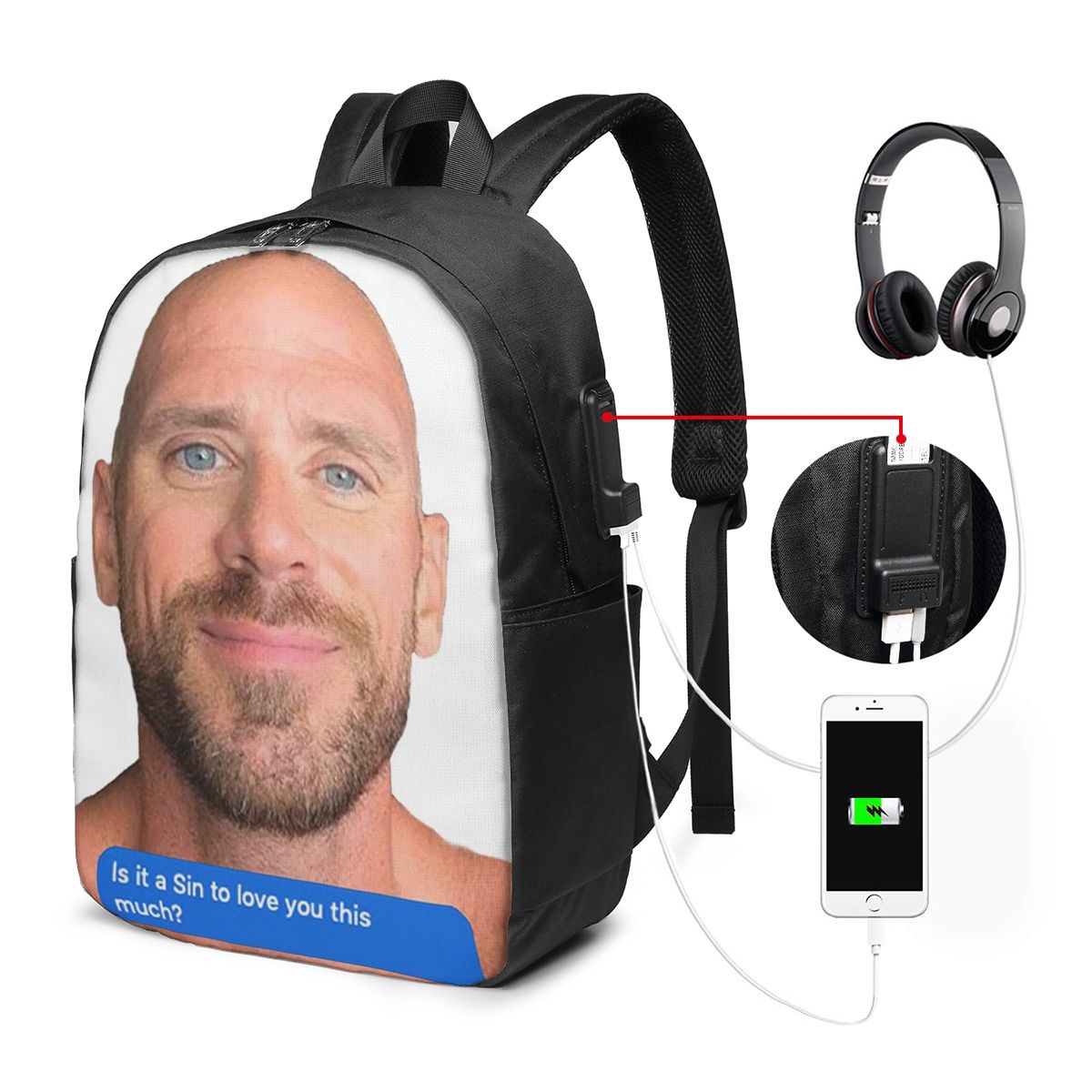 Johnny Sins Flirty Text Bubble - Backpacks avis et prix