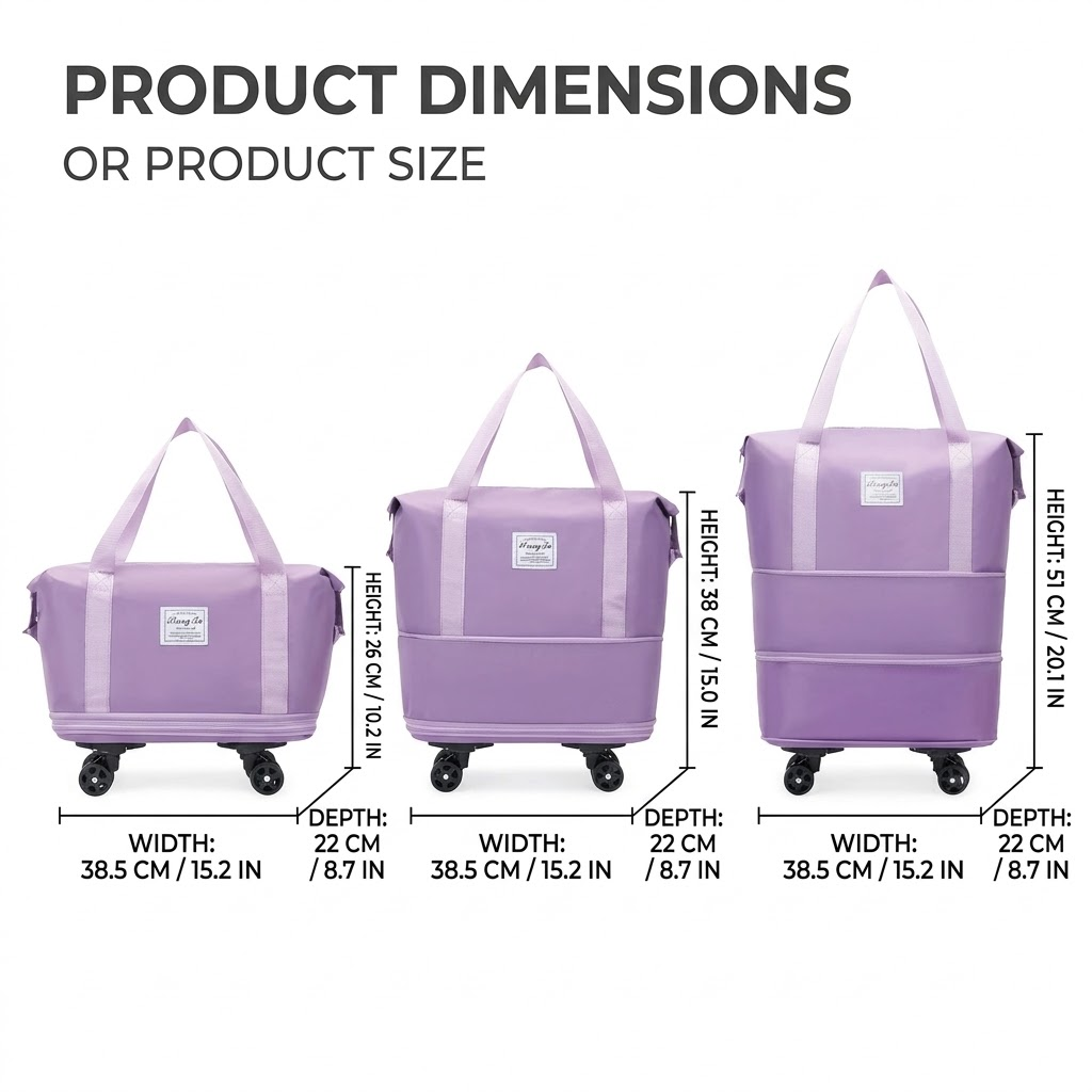 Sac de voyage à roulettes, rou - Foldable Rolling Luggage Bag avis et prix