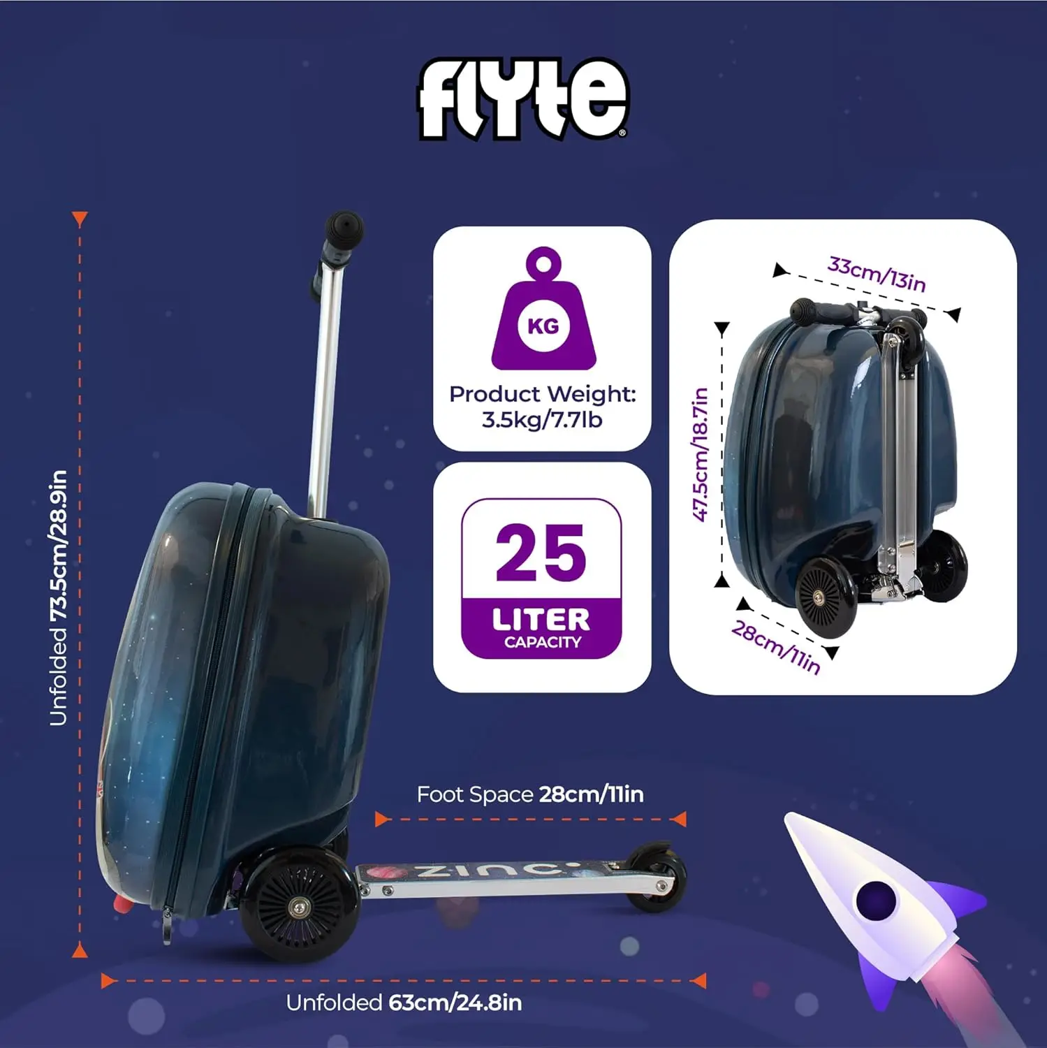 Valise Trottinette Pliante pou - Kids Ride On Suitcase Scooter avis et prix
